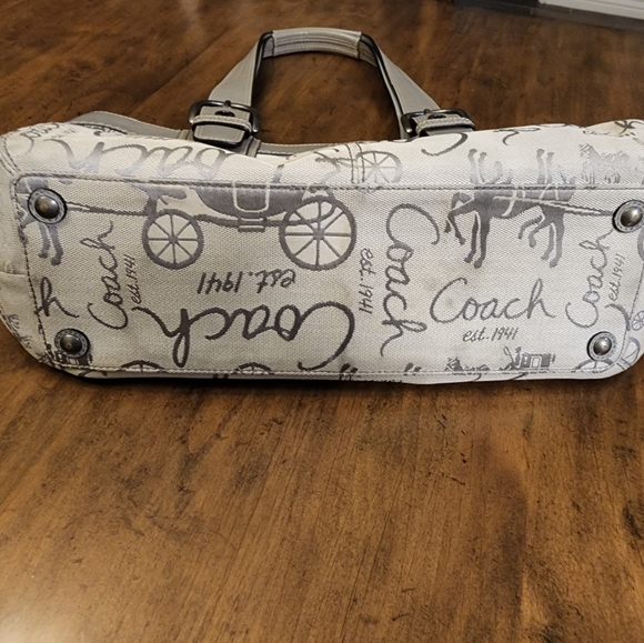 Coach Signature Horse Carriage Canvas and Leather Tote Bag E1049 - Picture 5 of 13